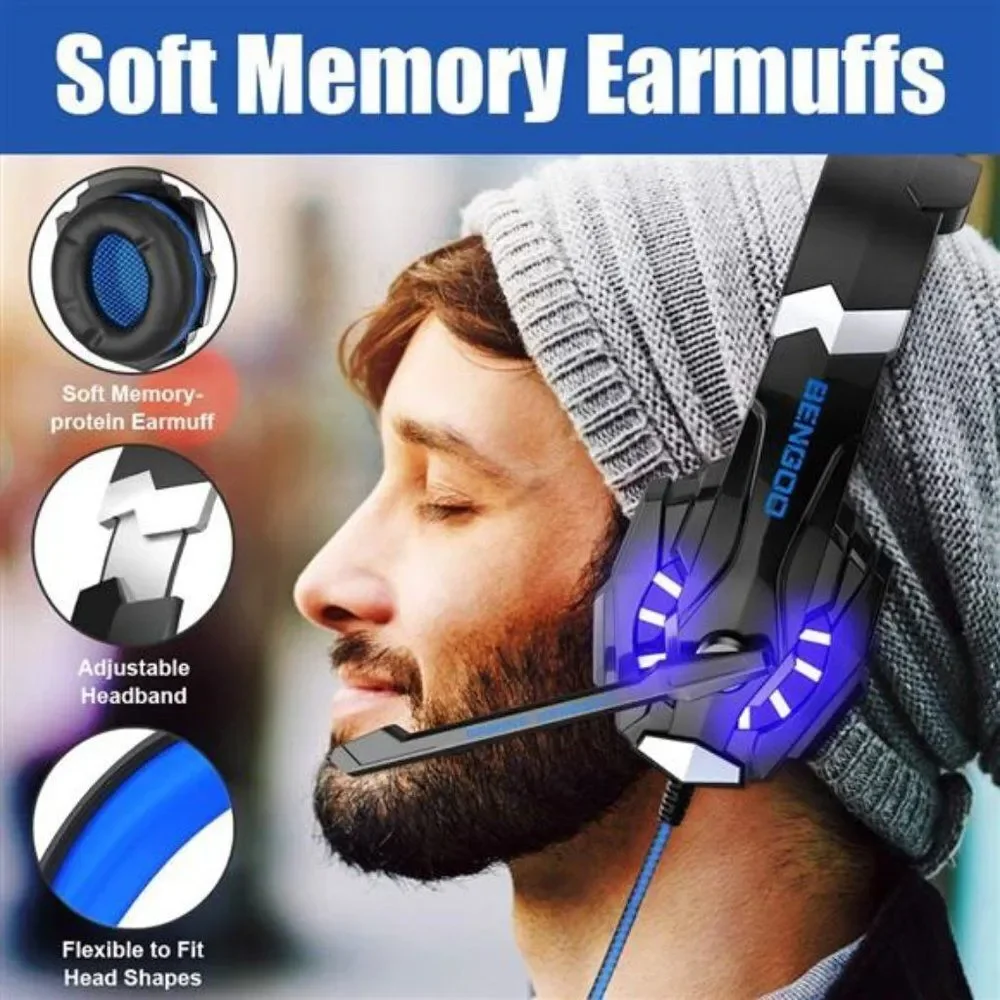 Stereo Gaming Headset for PS4 PC Xbox One PS5 Controller